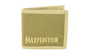 Maxpedition BFW Bi-Fold Wallet, Slim Design, Water and Abrasion Resistant Light-weight Ballistic Nylon Fabric, Teflon, 4.5" x 4", Tan BFWTAN