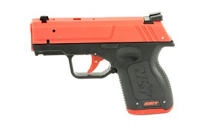 NextLevel Training SIRT Pocket Pistol Trainer, Red Polymer Slide, Red Trigger Take-up, Green Shot Indicating Laser, Includes 3 Mag Extensions, Red and Black Finish 01-0PP-P2G000-0L
