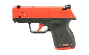 NextLevel Training SIRT Pocket Pistol Trainer, Red Steel Slide, Red Trigger Take-Up, Red Shot Indicating Laser, Includes 3 Mag Extensions, Red and Black Finish 01-0PP-S2R000-0L