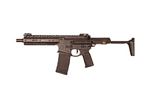 Noveske Gen 4, Semi-automatic, Short Barreled Rifle, 300 Blackout, Black Finish, Q Collapsible Stock, 8"  Stainless Steel Barrel, 1:7 Twist, Q Cherry Bomb Muzzle Brake And Bolt Carrier Group, Geissele SD-E Trigger And Charging Handle, NHR 7" MLOK Rail, Ma