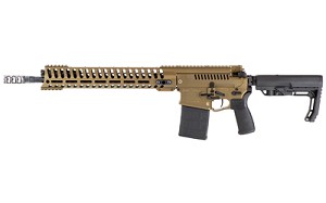 Patriot Ordnance Factory Revolution, Semi-automatic Rifle, 308 Win, 16.5" Barrel, 1:10 Twist, Cerakote Burnt Bronze Finish, Mission First Tactical Furniture, 14.5" M-LOK Rail, Triple Port Muzzle Brake, 4.5lb POF Drop-In Trigger, 1-20Rd PMAG 01467