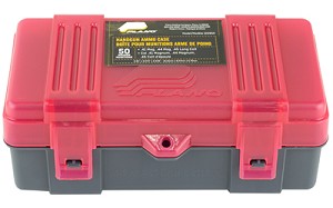 Plano Ammunition Box, Holds 50 Rounds of .41 Mag/.44 Mag/.45 LC Handgun Rounds, Charcoal/Rose , 6 Pack 1226-50