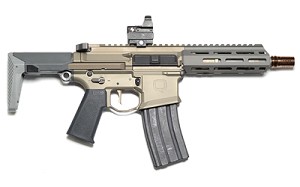 Q Honey Badger, Semi-automatic, SBR, 300 Blackout, 7" Threaded Barrel, Flat Dark Earth Finish, Collapsible Stock, 30Rd HB-300BLK-7IN