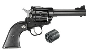Ruger Single-Six Convertible, Single-Action Revolver, 22LR/22WMR, 4.6" Barrel, Blued Finish, Black Checkered Hard Rubber Grips, Adjustable Rear & Ramp Front Sight, 6Rd 00623