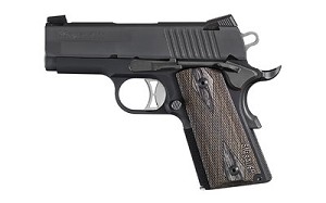 Sig Sauer 1911, Ultra Compact, 45ACP, 3" Barrel, Alloy Frame, Black Finish, Blackwood Grips, Fixed Night Sights, 7Rd, 2 Magazines 1911U-45-BSS