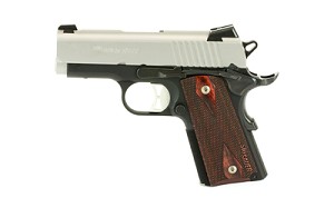 Sig Sauer 1911, Ultra Compact, 9MM, 3.3" Barrel, Aluminum Frame, Duo Tone Finish, Rosewood Grips, 8Rd, 2 Mags, Night Sights 1911UT-9-TSS