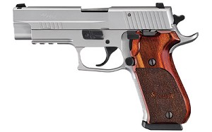 Sig Sauer P220 Elite, SRT, Full Size, 45ACP, 4.4" Barrel,Alloy Frame, Stainless Finish, Wood Grips, Siglite Night Sights, 8Rd, 1 Magazine, Decocker 220R-45-SSE