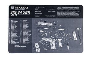 TekMat Sig Sauer P229 Pistol Mat, 11"x17", Black Finish 17-SIG229