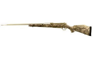 Weatherby Mark V, Terramark, Bolt, 300 Wby, 26", Tan With Spiderweb and Cammo Accents, Monte Carlo Composite with Aluminum Bedding Block , Right Hand, LXX Trigger, #3 Fluted Stainless Steel With Two-Tone Cerakote, 3Rd, Custom Shop, 8 1/4 lbs. MATM300WR6O