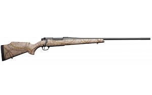 Weatherby Mark V, Outfitter, Bolt, 257 Wby, 26", High Desert Camo, Monte Carlo Composite with Aluminum Bedding Block , Right Hand, LXX Trigger & Pachmayr Decelerator Recoil Pad, #2 MOD Fluted Stainless Steel Black Cerakote, 3Rd, 6 3/4 lbs. MOTM257WR6O